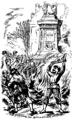 Le 130e bataillon de fédérés brûle la Guillotine place Voltaire le 6 avril 1871 (détail)